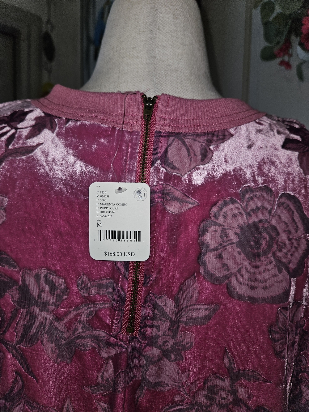 Free People Burnout Rose Velvet Floral Midi Dress - Picture 6 of 7